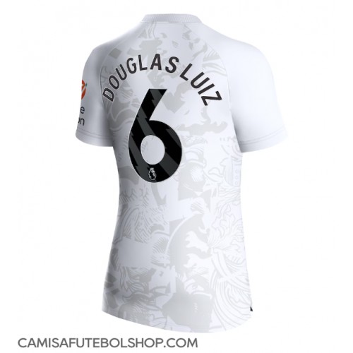 Camisa de time de futebol Aston Villa Douglas Luiz #6 Replicas 2º Equipamento Feminina 2023-24 Manga Curta